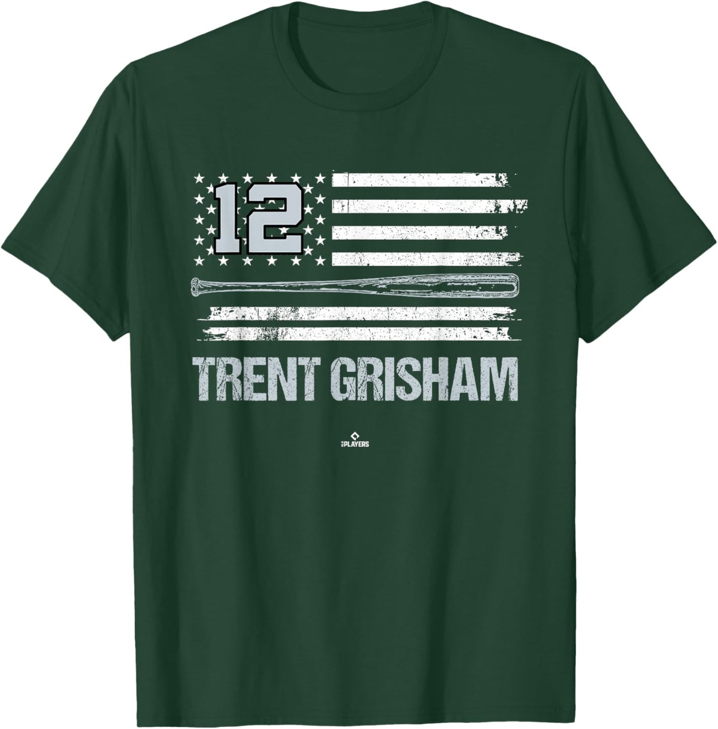 USA Flag Bat Trent Grisham New York Baseball MLBPA T-Shirt - T-Shirt | Forest