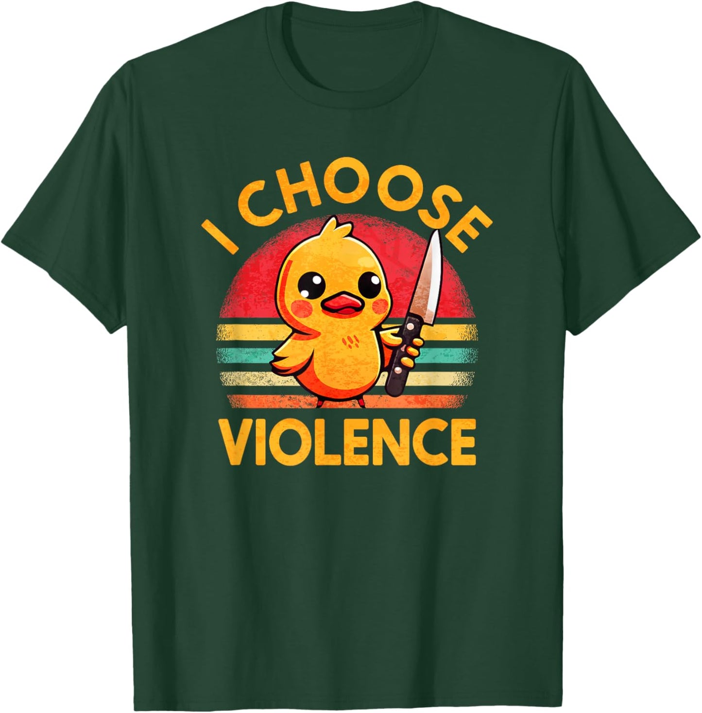 I Choose Violence Today Duck Irony And Sarcasm Funny Duck T-Shirt - T-Shirt | Forest