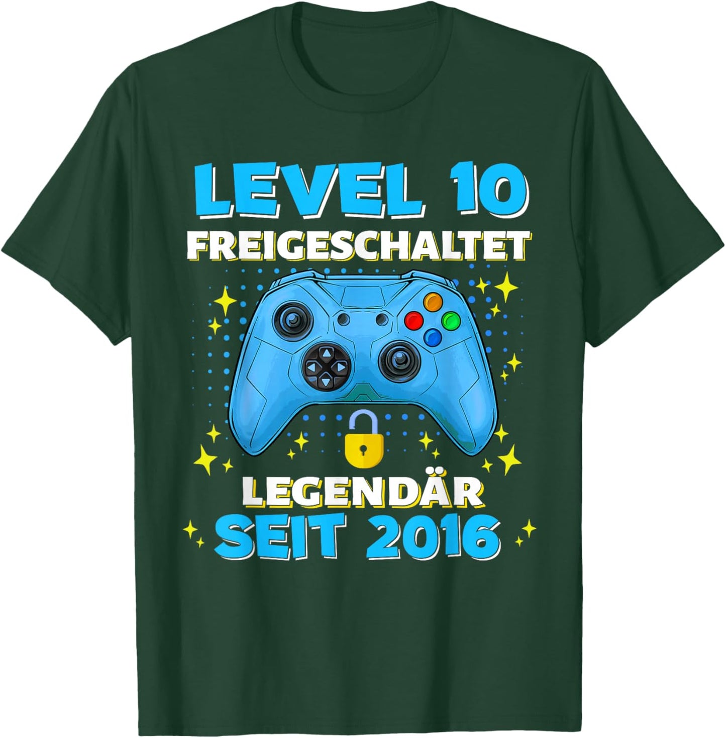 Level 10 Years Birthday Shirt Boy Gamer 2016 Birthday T-Shirt - T-Shirt | Forest