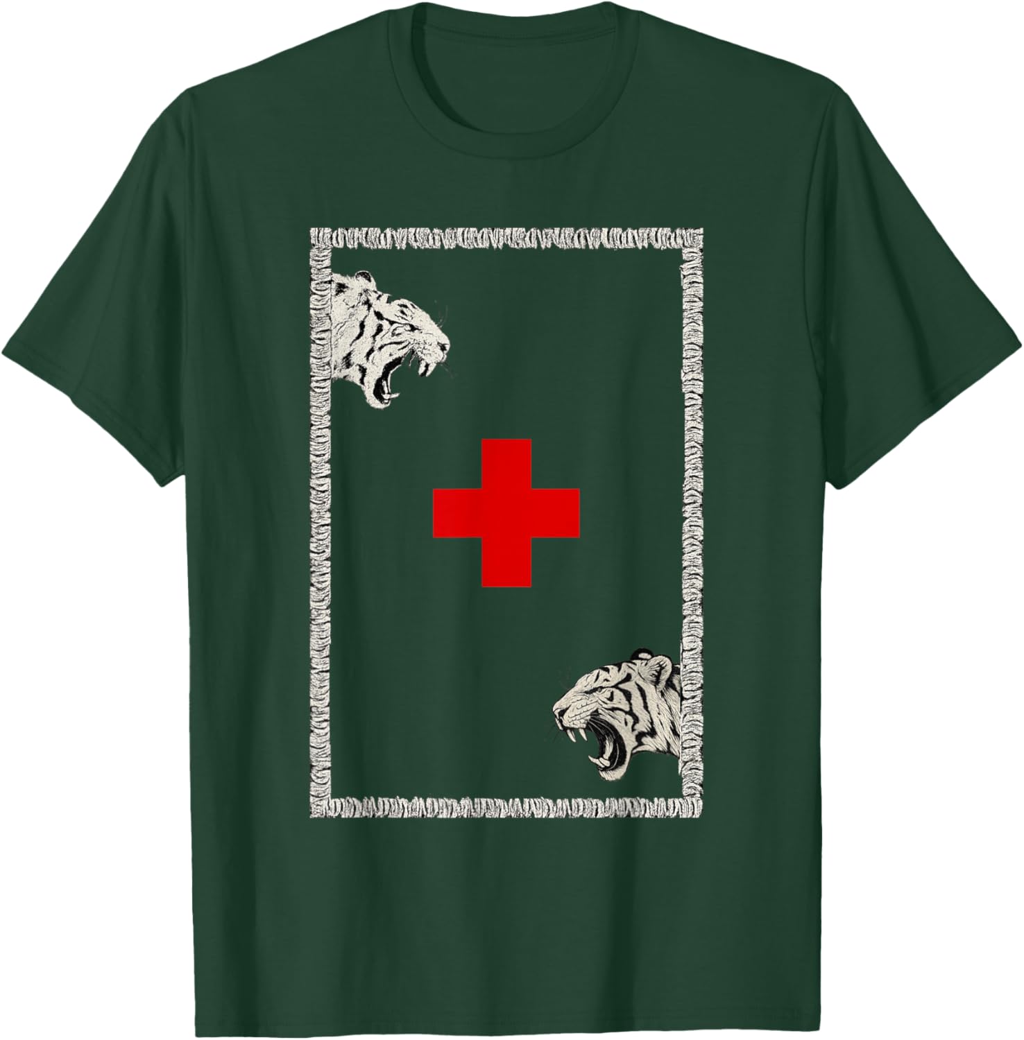 2hollis Tiger Design T-Shirt - T-Shirt | Forest