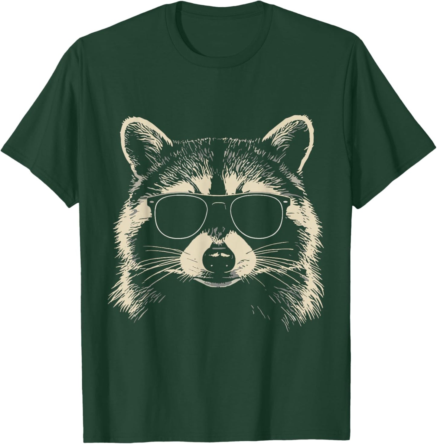 Raccoon Wearing Sunglasses Graphic Raccoon Shirt Men Women T-Shirt - T-Shirt | Forest