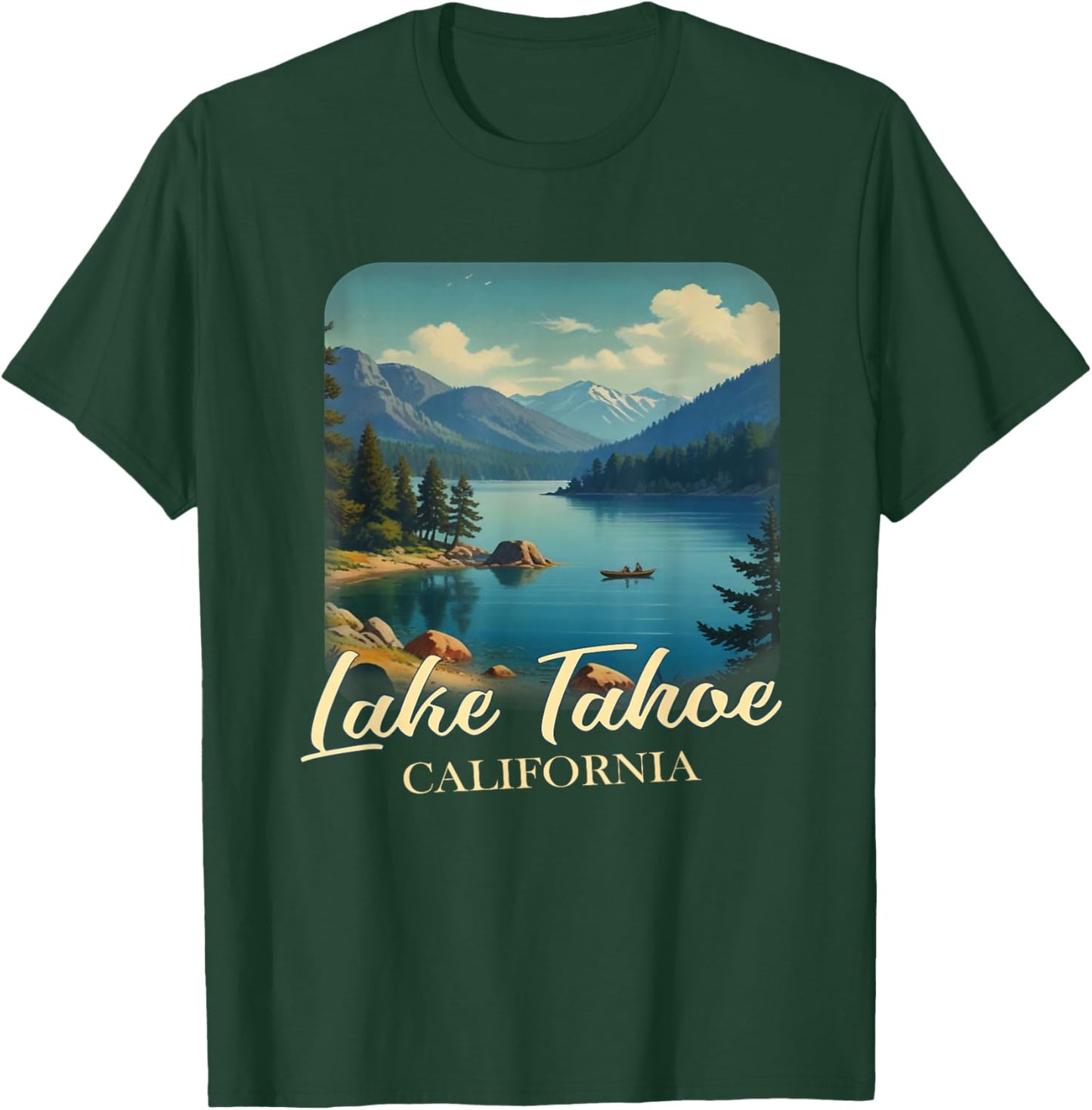 Vintage Lake Tahoe California Mountain Retro T-Shirt - T-Shirt | Forest