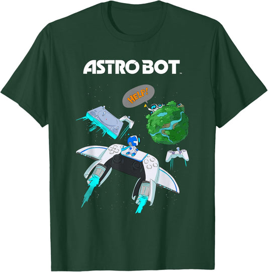 Astro Bot Controller and Console Rescue Mission Video Game T-Shirt - T-Shirt | Forest