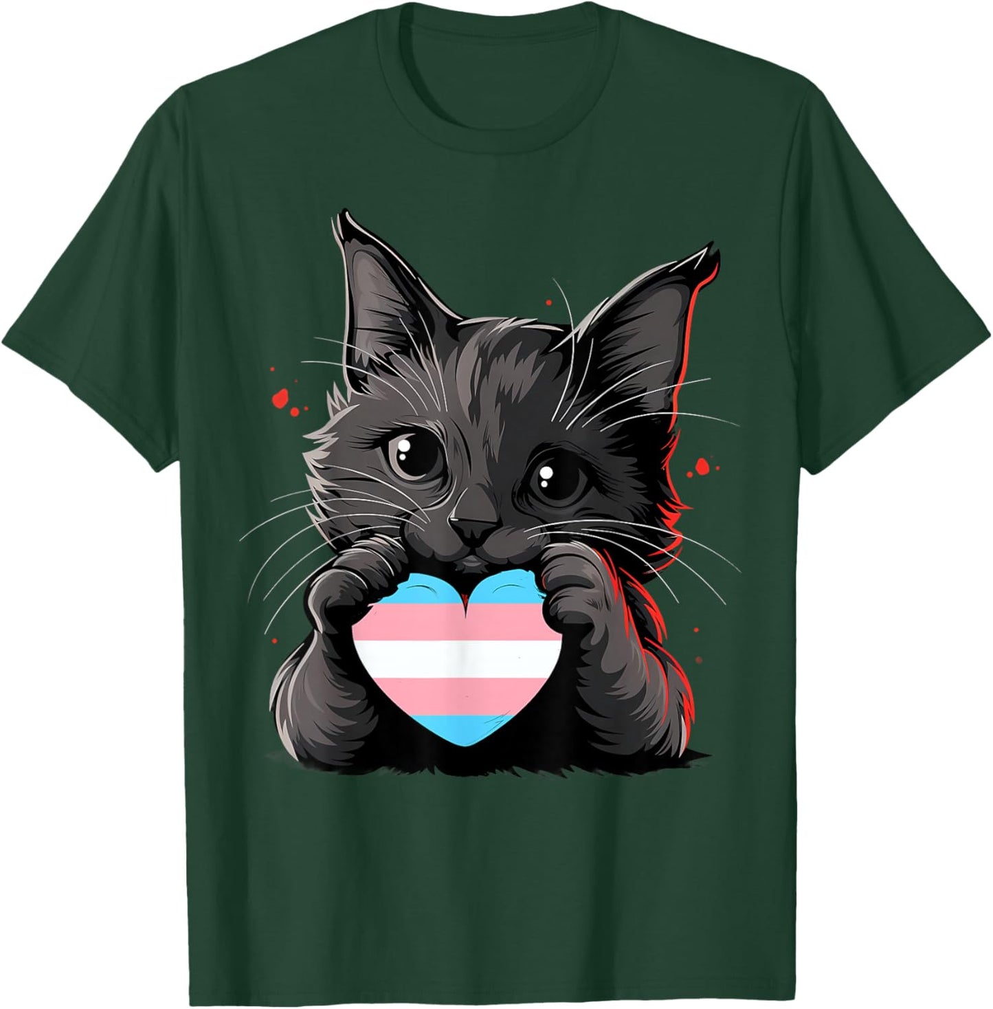 Transgender LGBT Cat Trans Transsexuality Transsexual Flag T-Shirt - T-Shirt | Forest