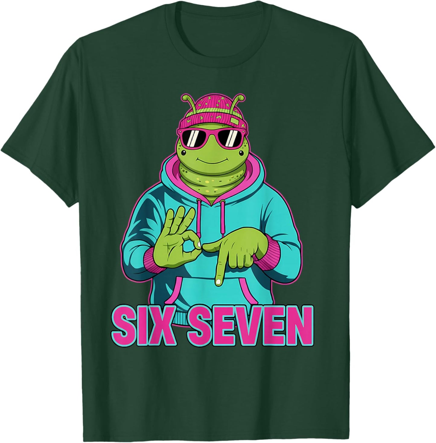 Six Seven Meme Cute Caterpillar 67 Funny Gen Z Apha Slang T-Shirt - T-Shirt | Forest