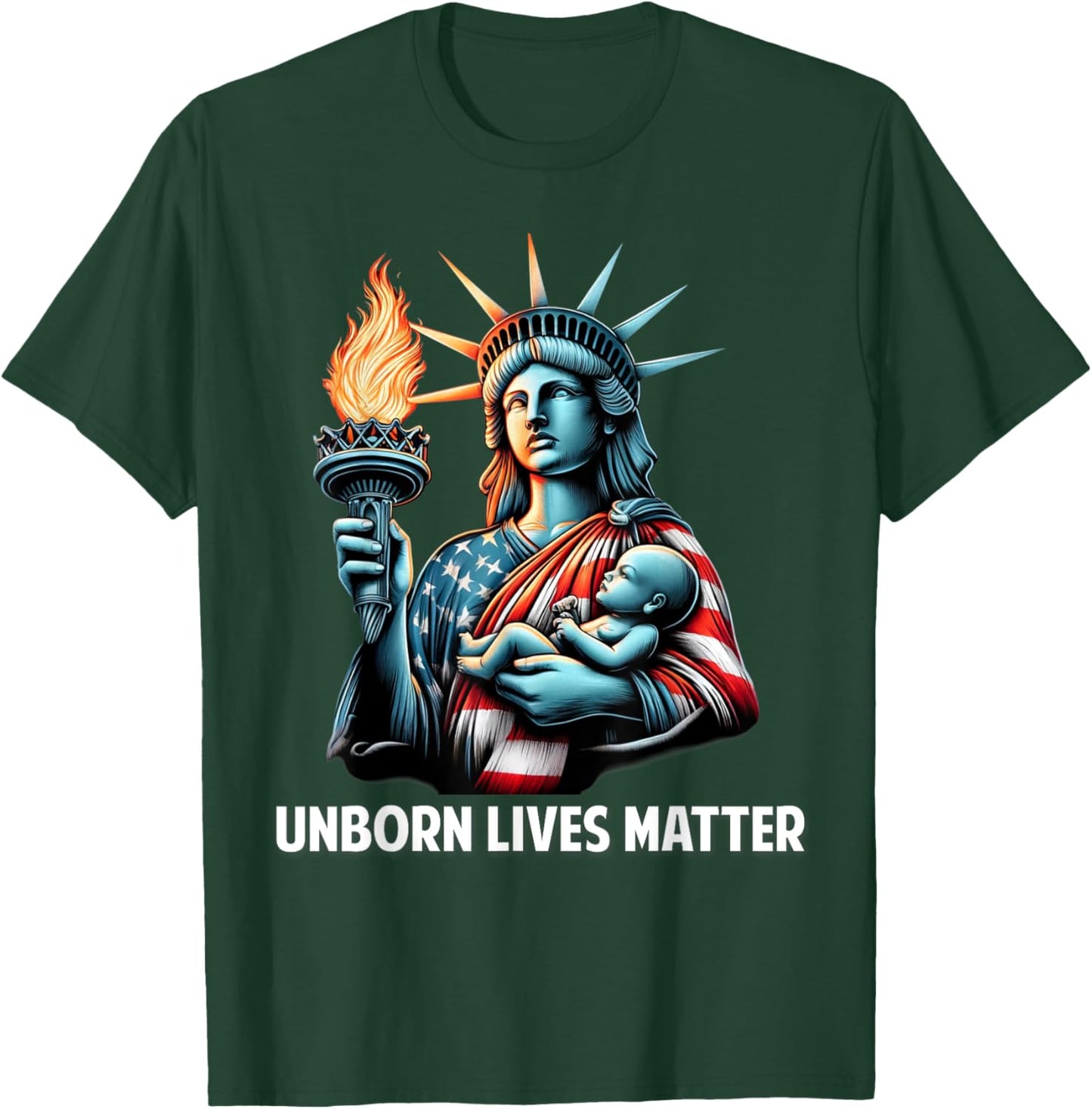 Patriotic American Unborn Lives Matter Pro-Life Catholic Men T-Shirt - T-Shirt | Forest