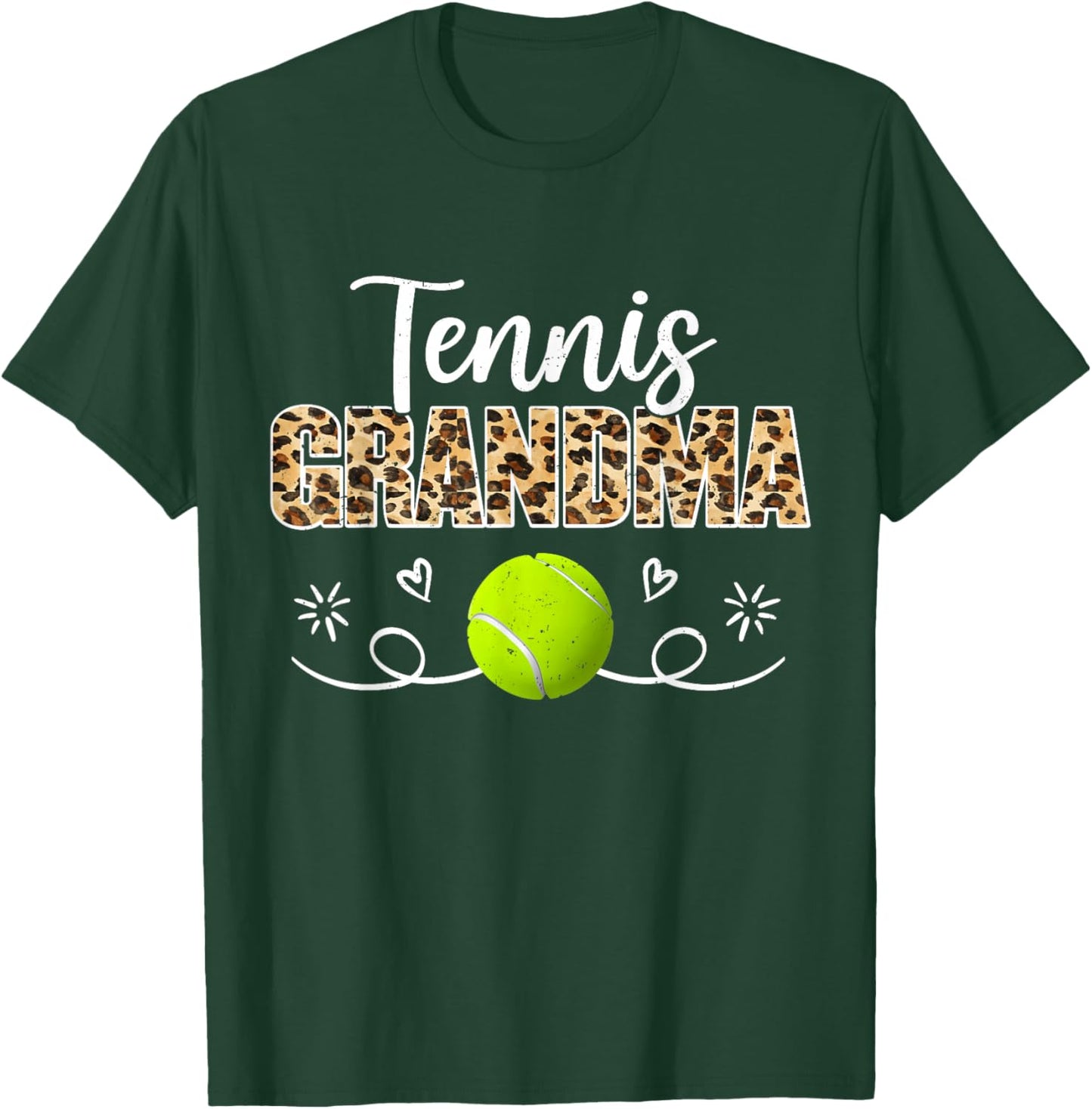 Tennis Grandma Leopard Funny Tennis Player T-Shirt - T-Shirt | Forest