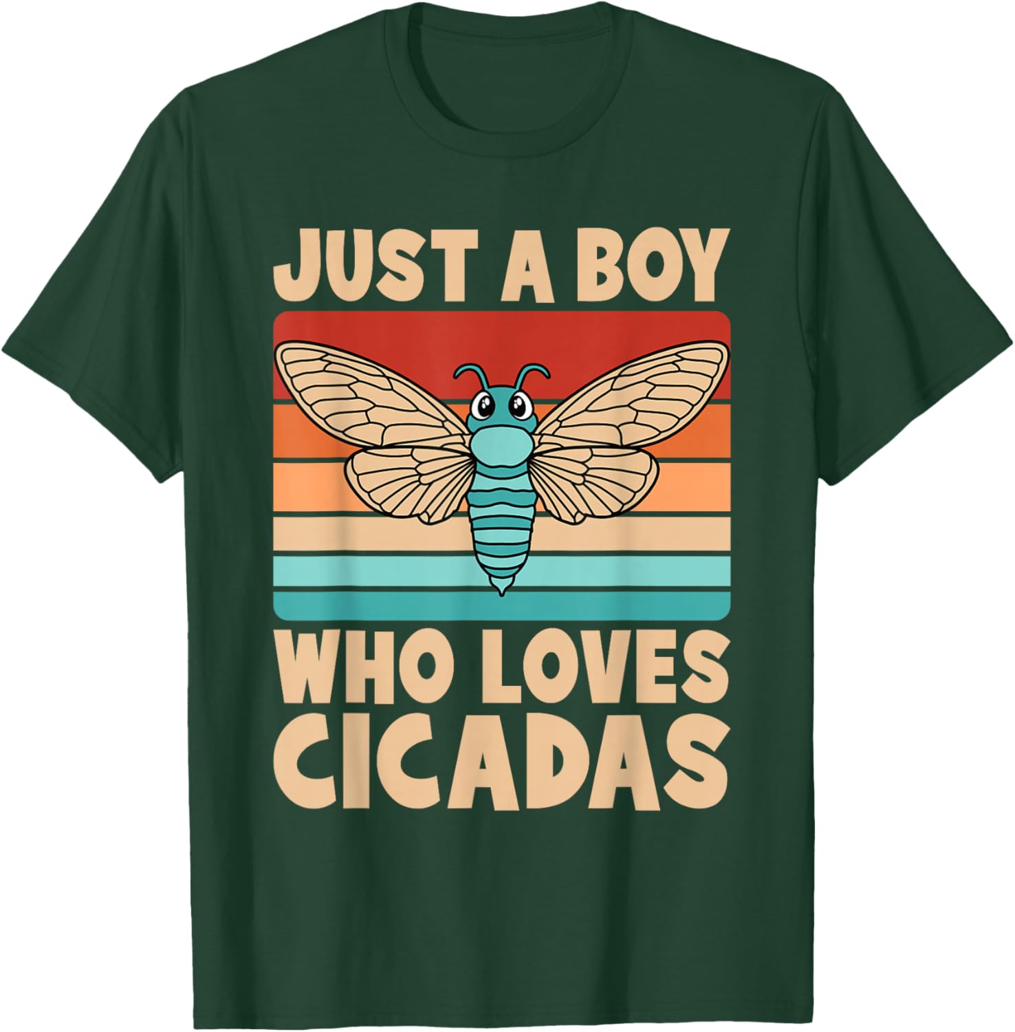 Just A Boy Who Loves Cicadas Funny Cicada Insect Boys Kids T-Shirt - T-Shirt | Forest