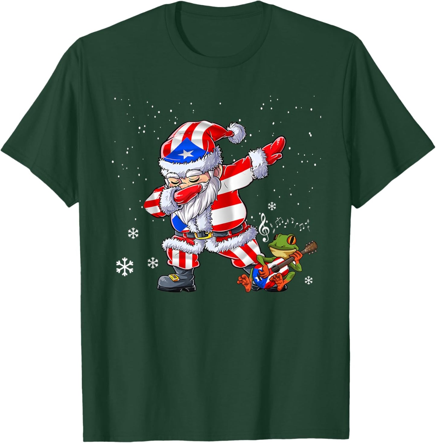 Dabbing Puerto Rico Santa Claus Christmas Boys Men Funny Dab T-Shirt - T-Shirt | Forest