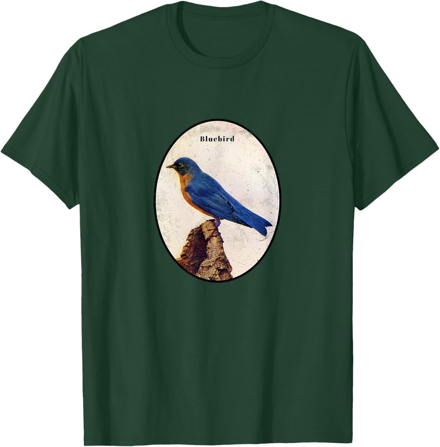 Retro Antique Bluebird Vintage Bird Design T-Shirt - T-Shirt | Forest
