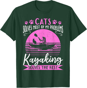 Cats Solve Most Of My Problems Kayaking Solves The Rest T-Shirt - T-Shirt | Forest