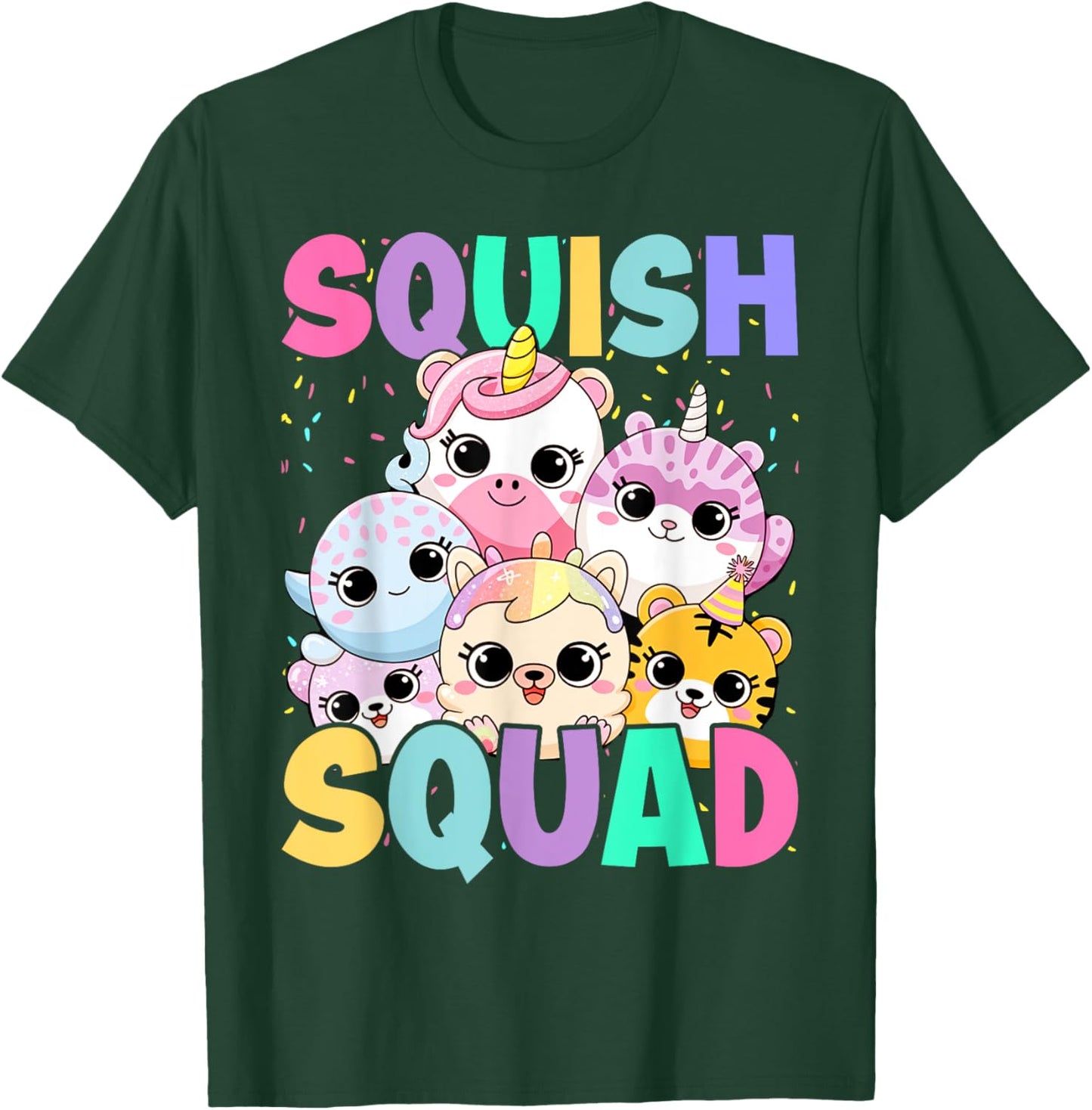 Squish Squad Birthday For Girls Kids Toddlers T-Shirt - T-Shirt | Forest