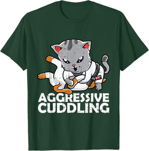 Aggressive Cuddling Jiu Jitsu Cat BJJ Martial Arts MMA Men Women Girls Kids T-Shirt - T-Shirt | Forest