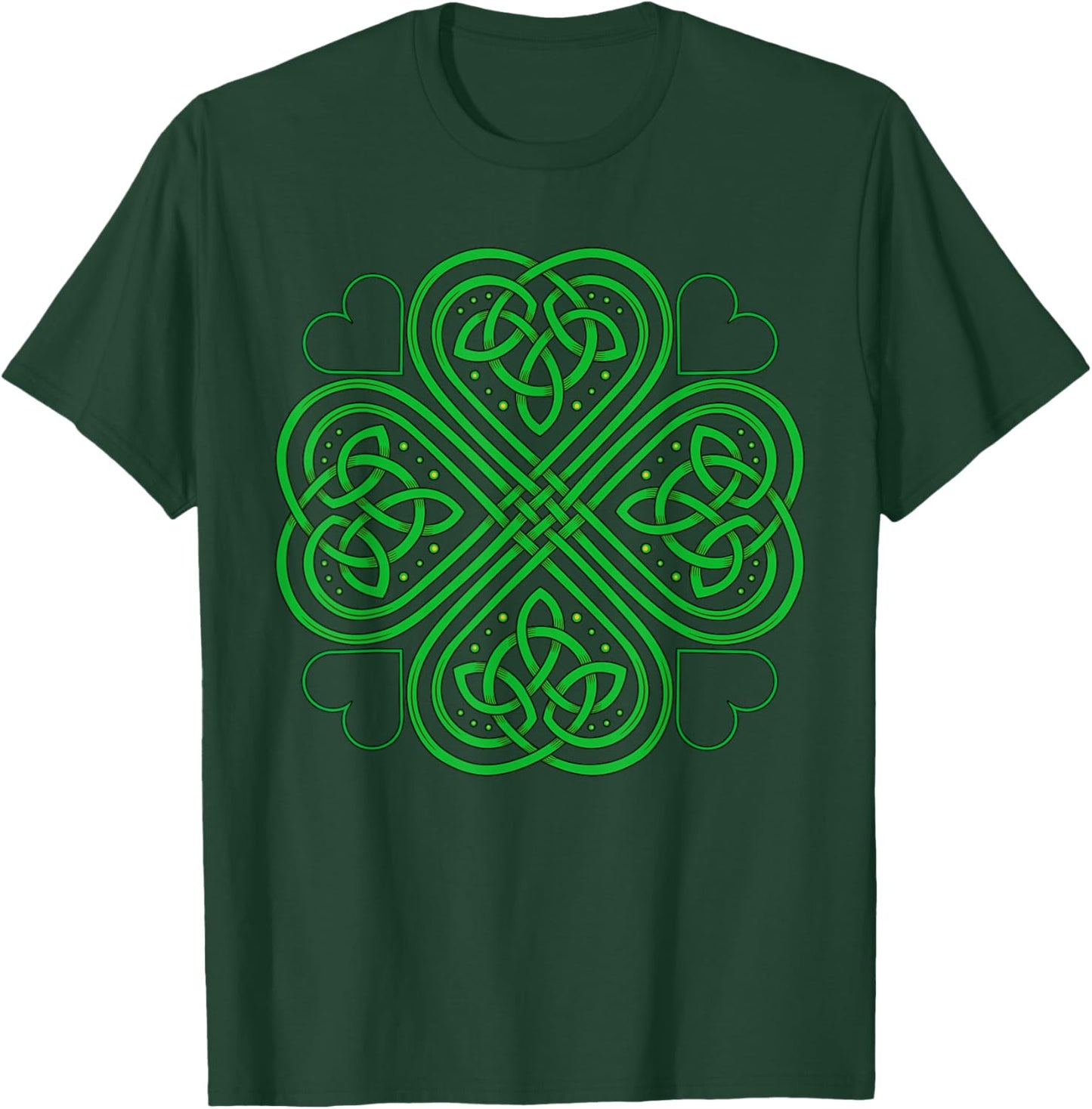Irish Green Shamrock Celtic Knot Ireland Patricks Day Clover T-Shirt - T-Shirt | Forest
