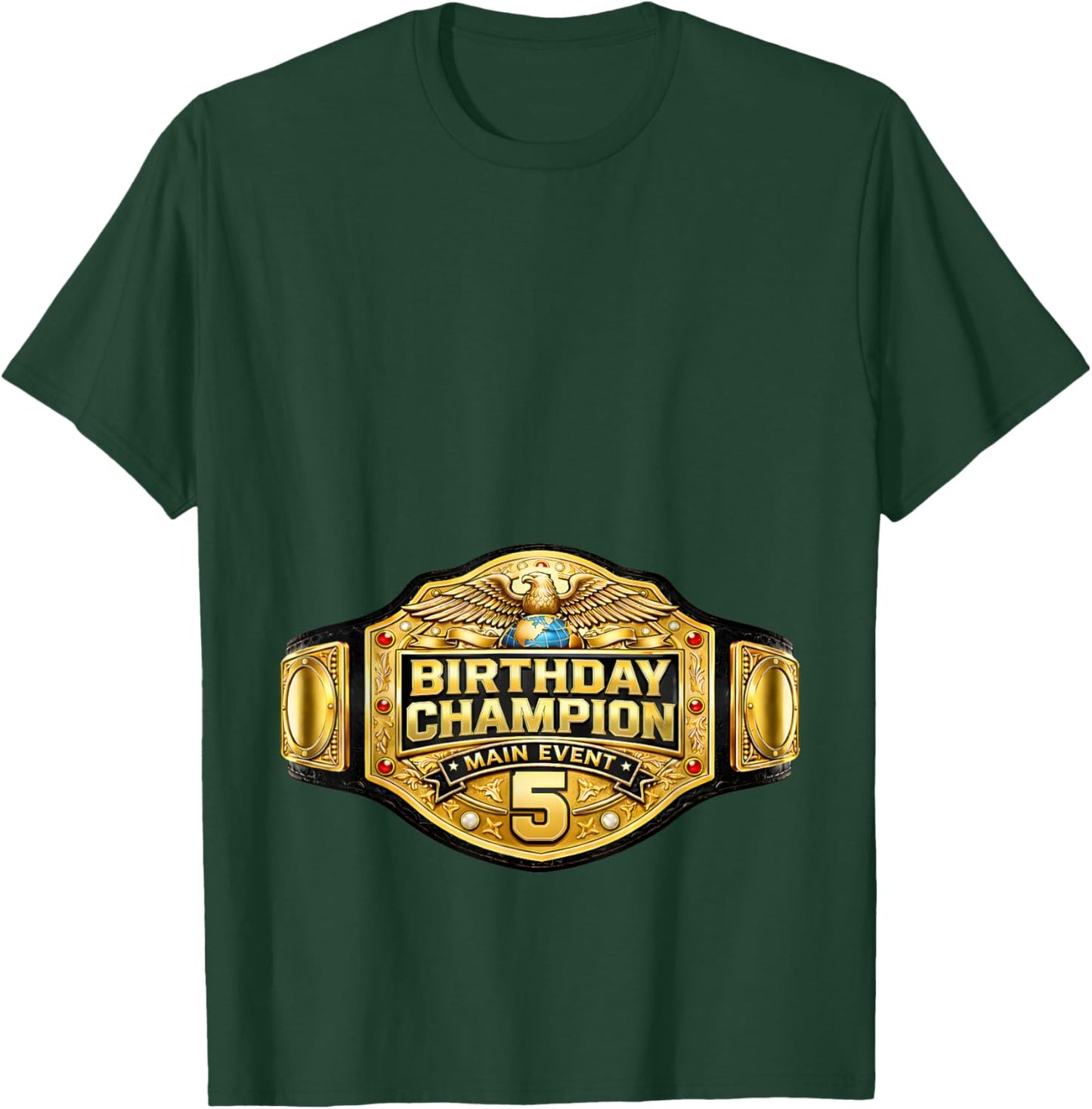 5th Wrestler Birthday Wrestling Champion Party Kids Boys T-Shirt - T-Shirt | Forest