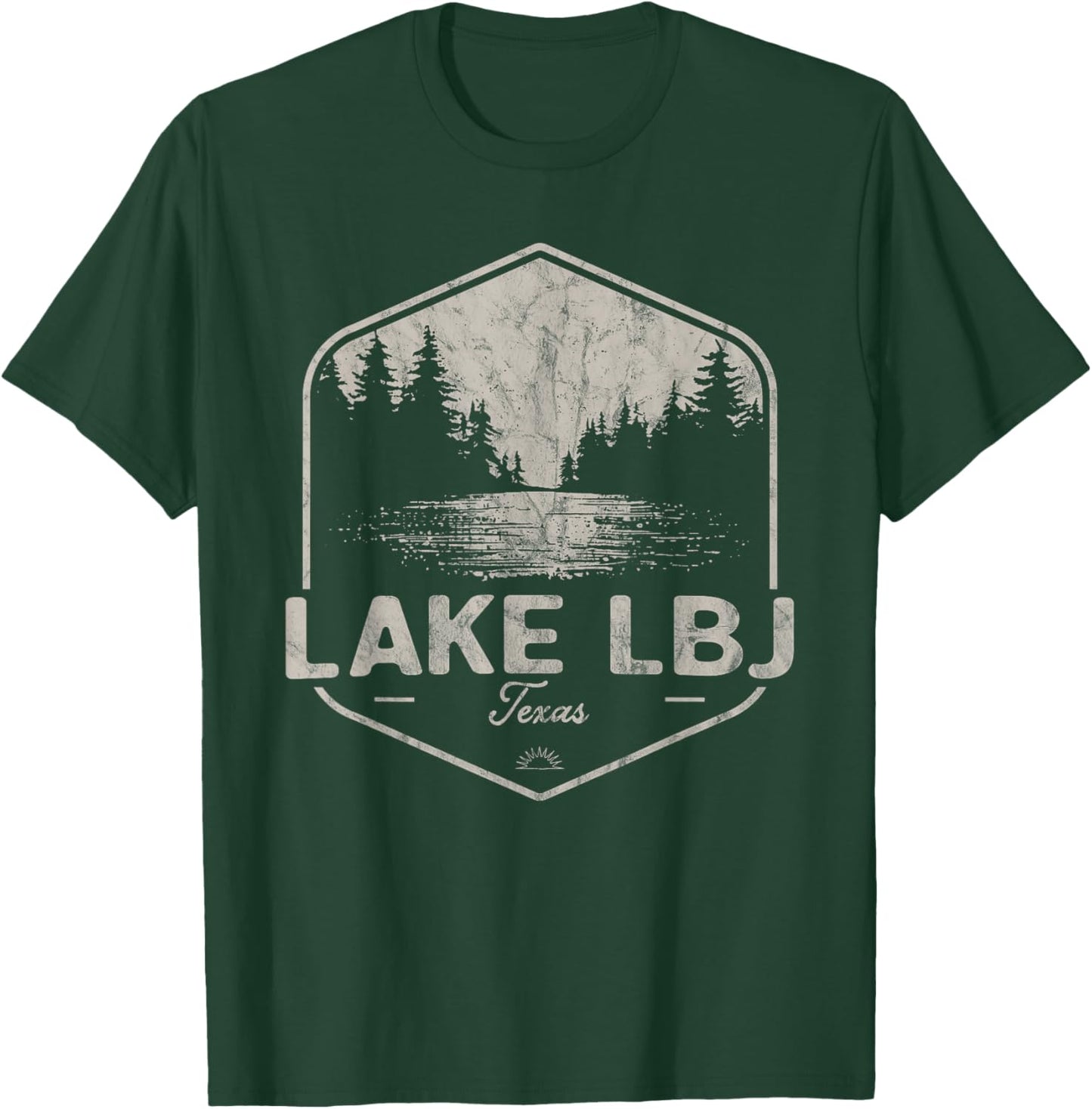 Lake LBJ Texas Outdoors Vintage T-Shirt - T-Shirt | Forest