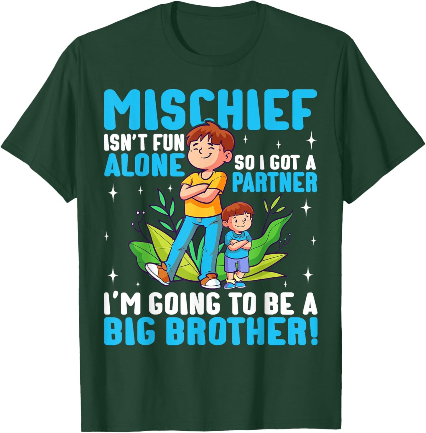 Big Brother Pregnancy Announcement and Baby Shower Design T-Shirt - T-Shirt | Forest
