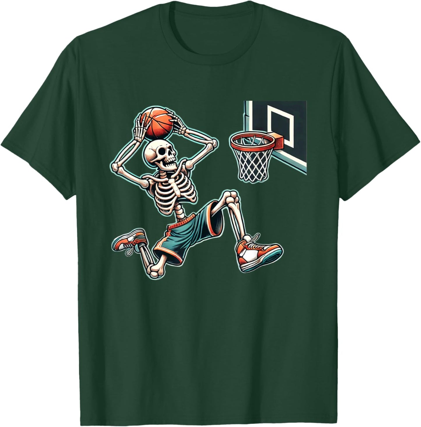 Halloween Basketball Skeleton Basketball Lover T-Shirt - T-Shirt | Forest