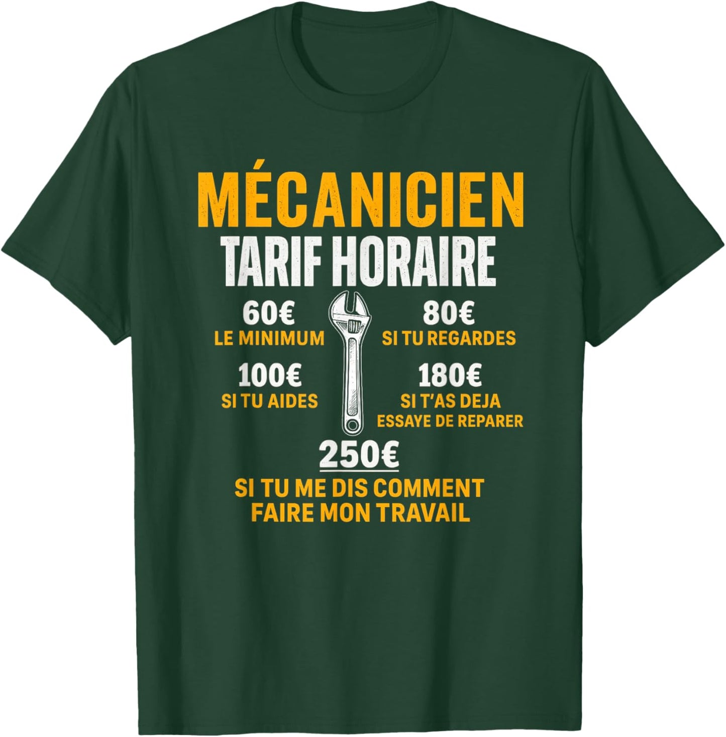Mechanic Rate Hourly Humor Mechanic Mechanic Automobile T-Shirt - T-Shirt | Forest
