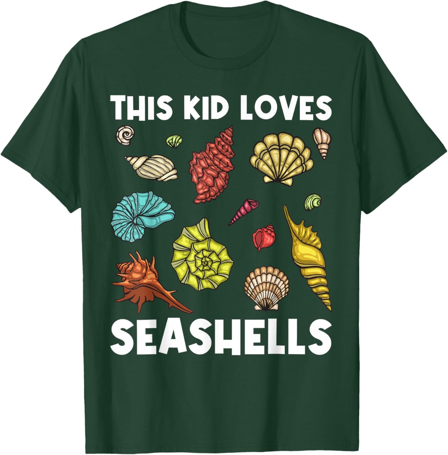 Cute Seashell For Kids Boys Seashell Collector Collecting T-Shirt - T-Shirt | Forest