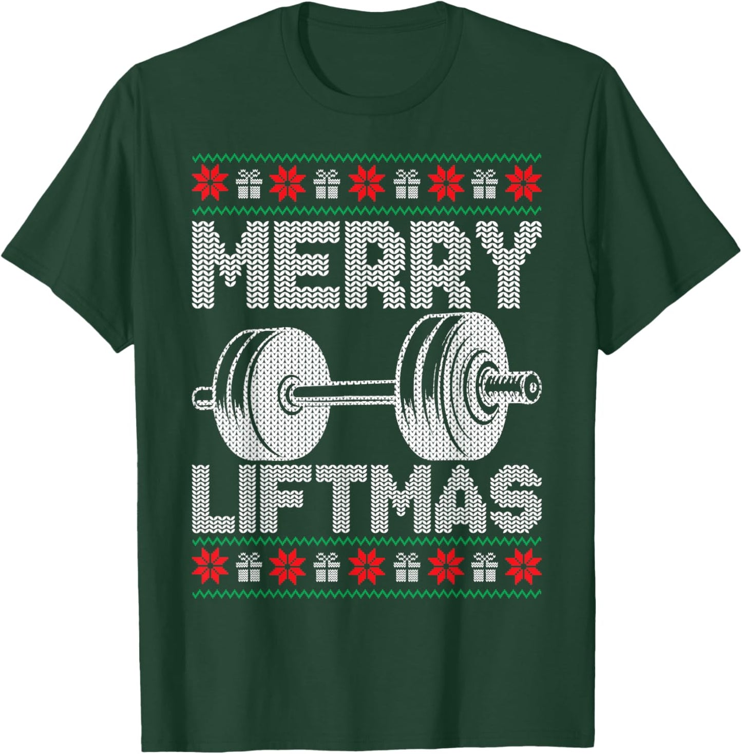 Merry Liftmas Ugly Christmas Gym Workout Funny Fitness T-Shirt - T-Shirt | Forest