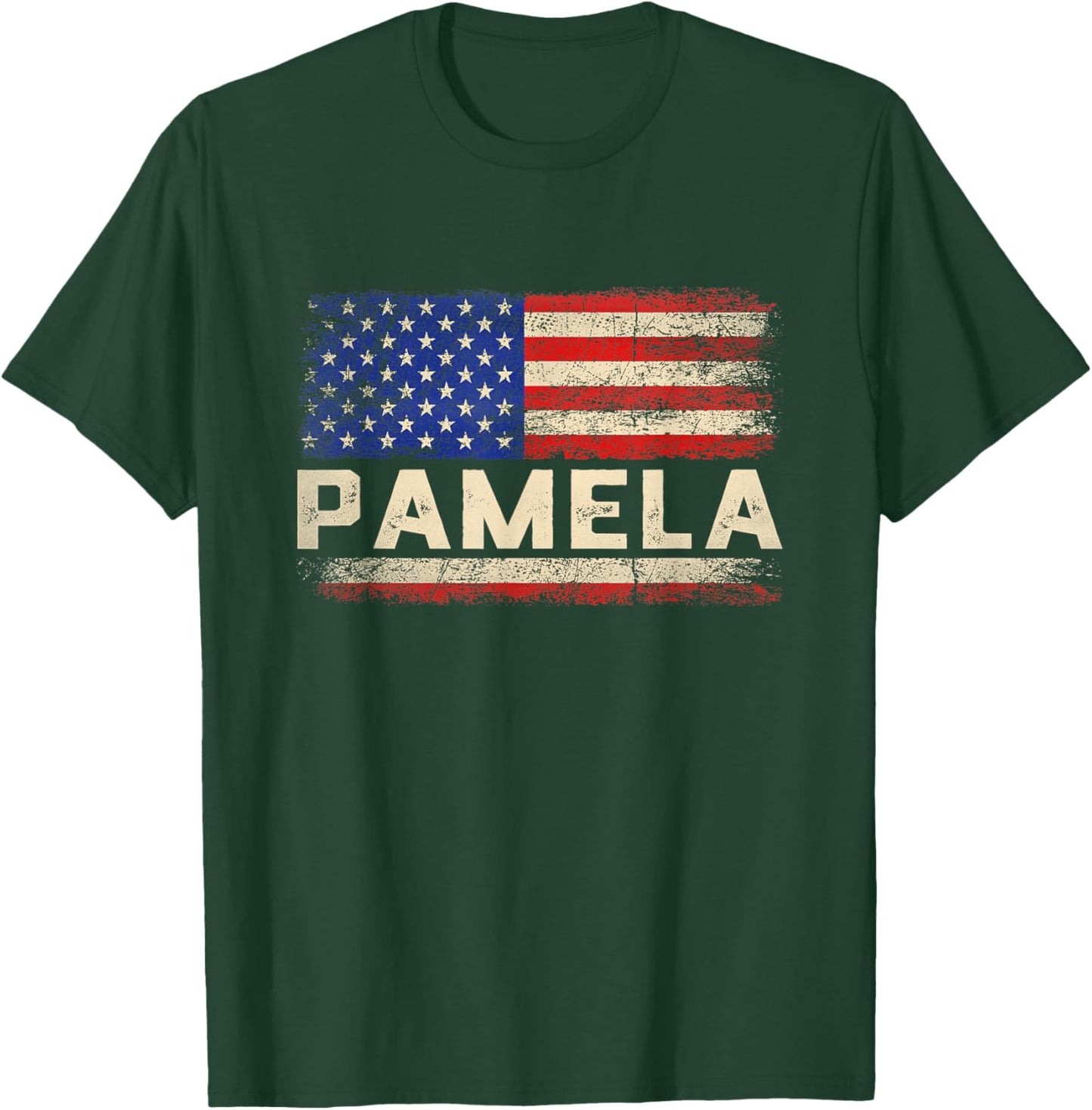 Pamela First Name Shirt Pamela Name American Flag T-Shirt - T-Shirt | Forest