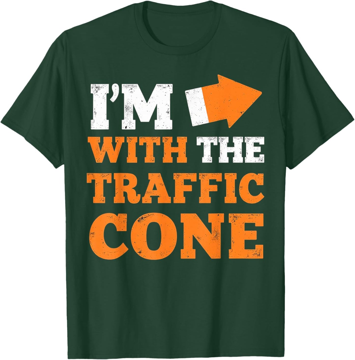 I'm With The Traffic Cone Funny Halloween Couple T-Shirt - T-Shirt | Forest