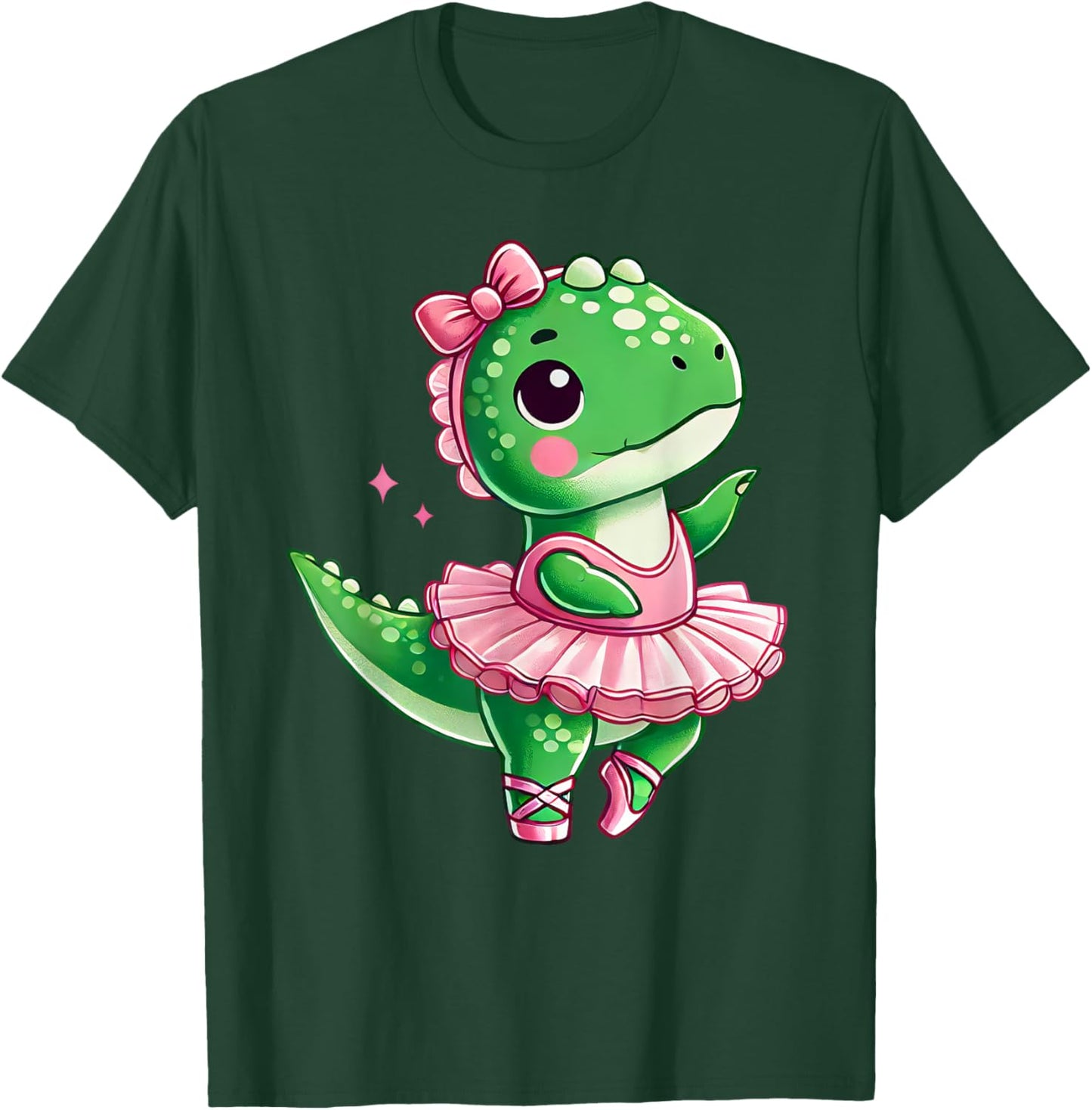 Funny T rex Ballet Dance Cute Ballerina Boys Girls Kids T-Shirt - T-Shirt | Forest