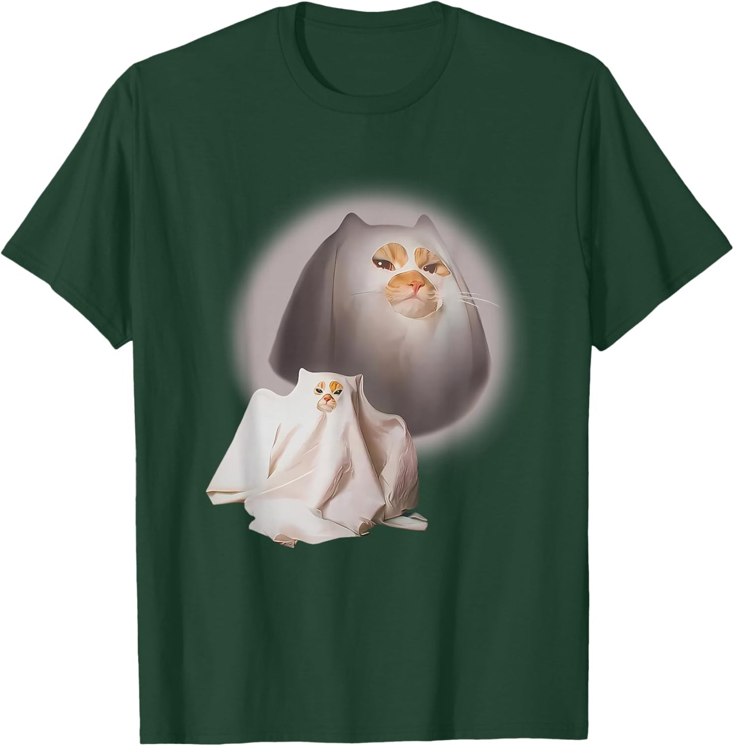Ghost Cat Meme Funny Halloween Men Women Kids T-Shirt - T-Shirt | Forest