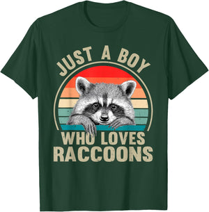 Just A Boy Who Loves Raccoons Recto Raccoon Lovers T-Shirt - T-Shirt | Forest