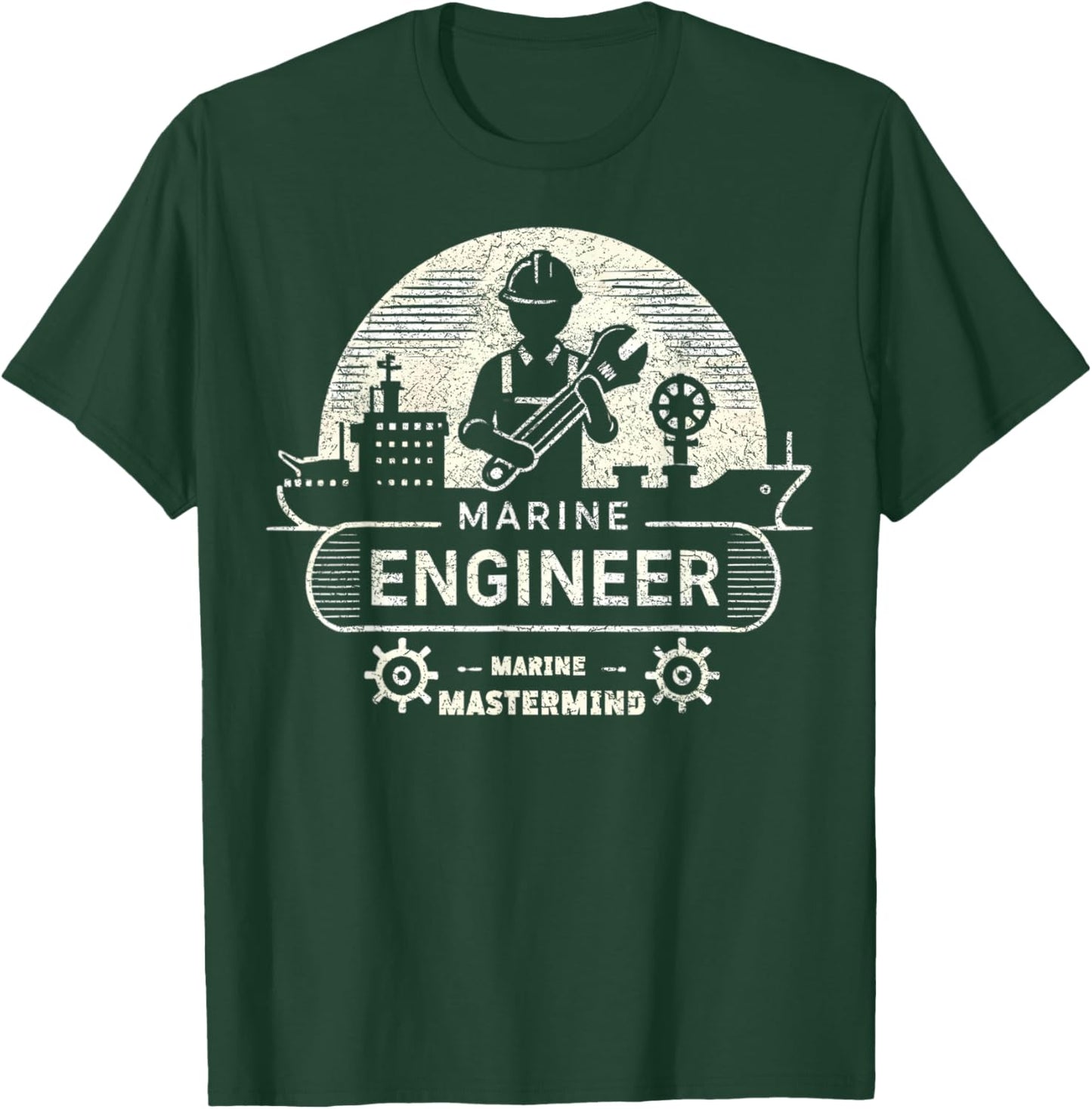 Marine Engineer Marine Mastermind Engineer Design T-Shirt - T-Shirt | Forest