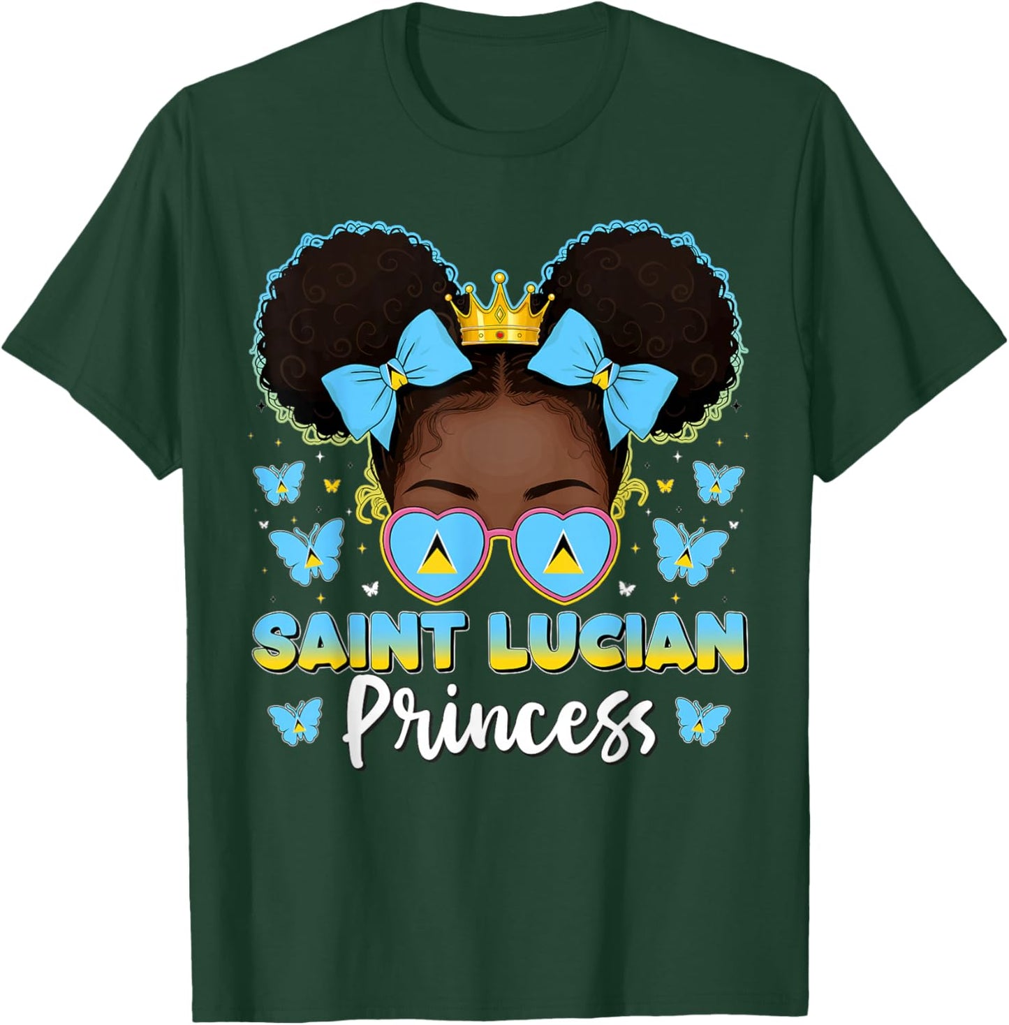 Lucian Princess Saint Lucia Flag Proud St Lucian Women T-Shirt - T-Shirt | Forest