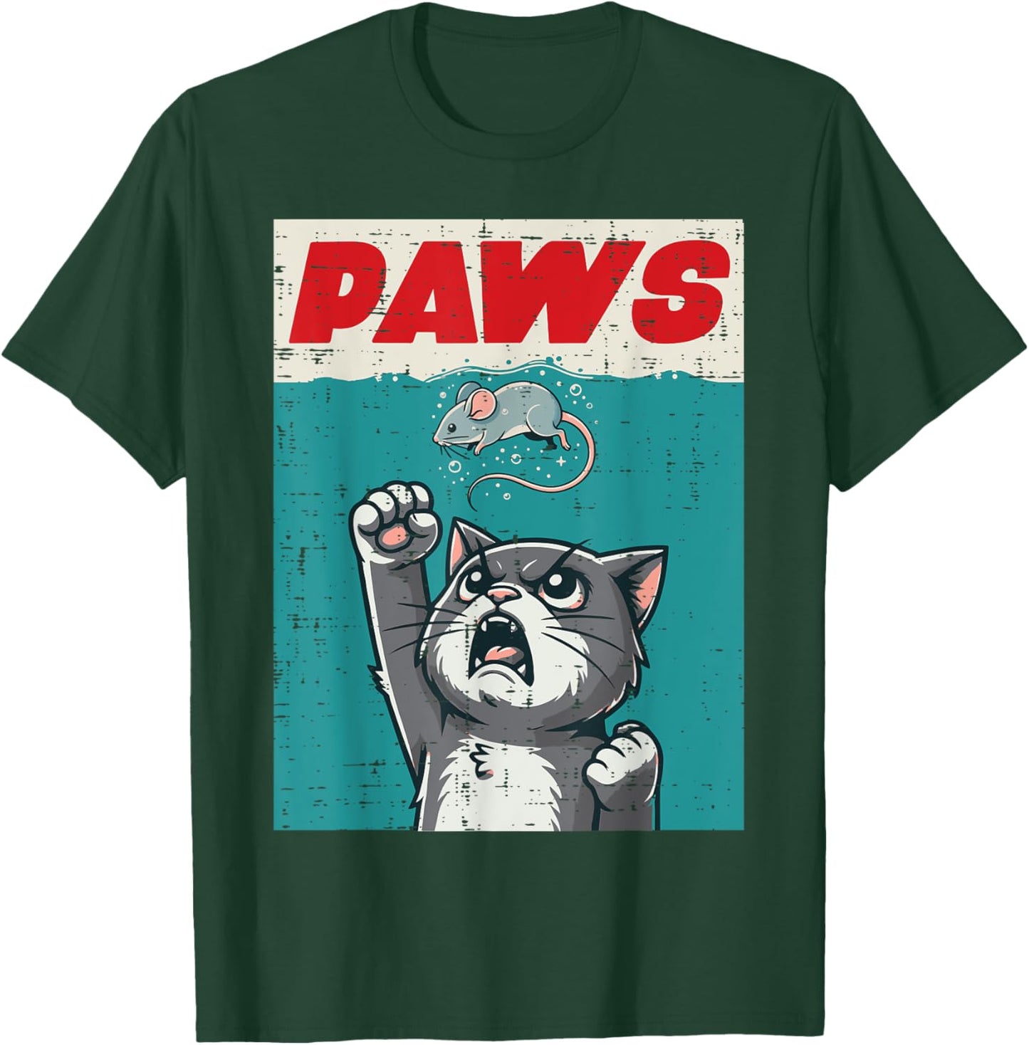 Cat Mouse Paws Funny Kitten Parody Men Women Boys Girls Kids T-Shirt - T-Shirt | Forest