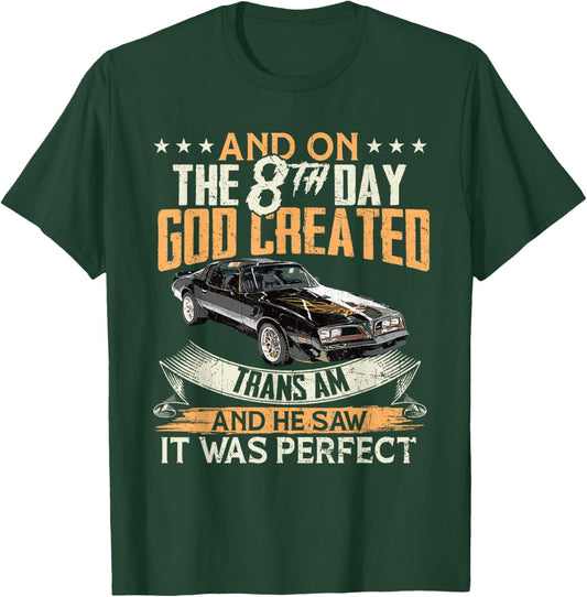 1977 77 trans am vintage black car 70s And on the day God T-Shirt - T-Shirt | Forest