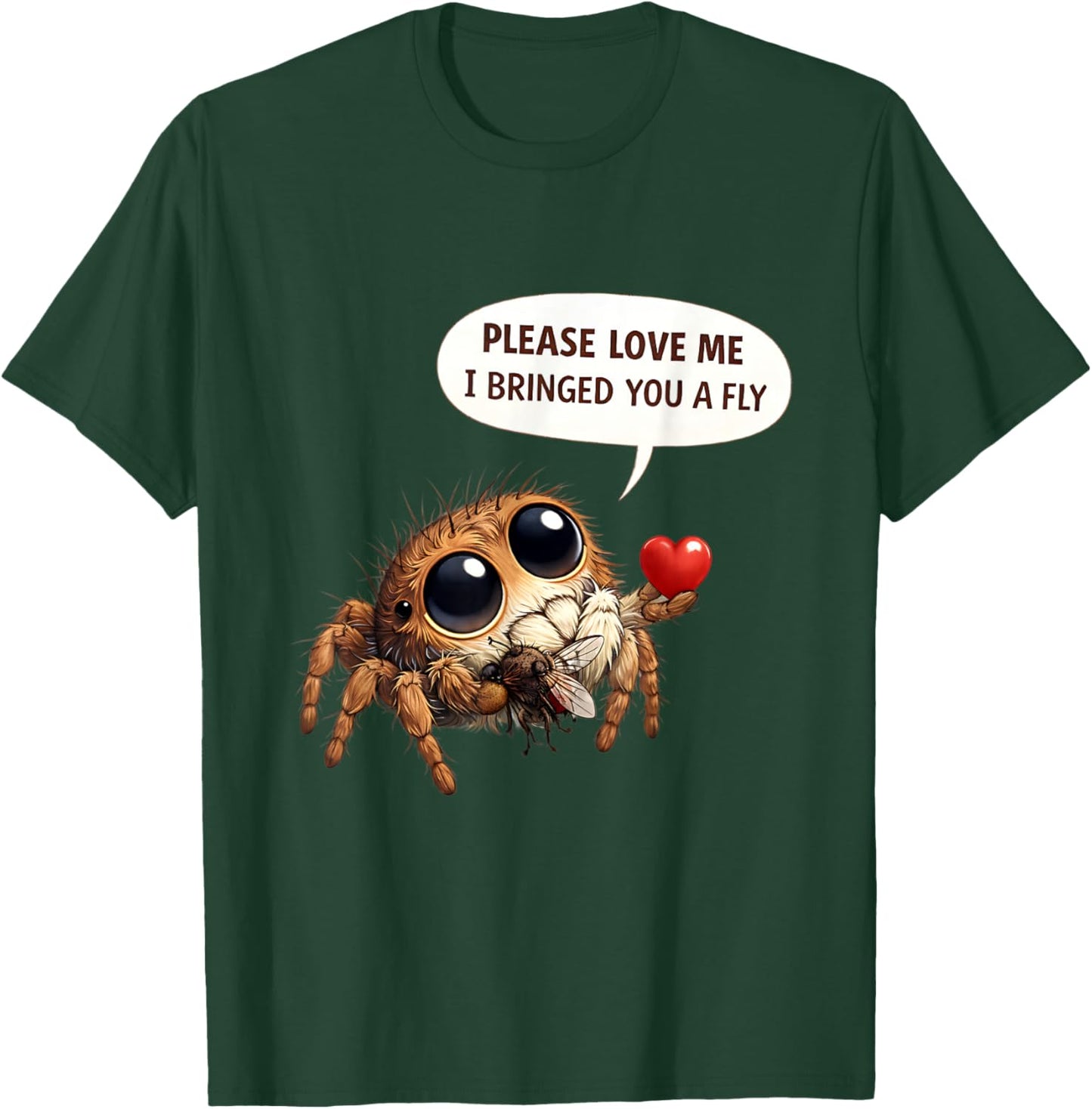 Funny Jumping Spider May I Have Another Fly Please T-Shirt - T-Shirt | Forest