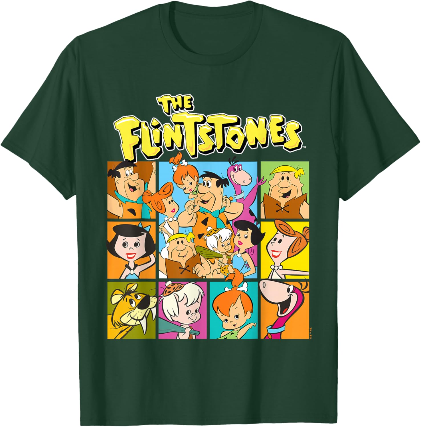 The Flintstones Character Squares T-Shirt - T-Shirt | Forest