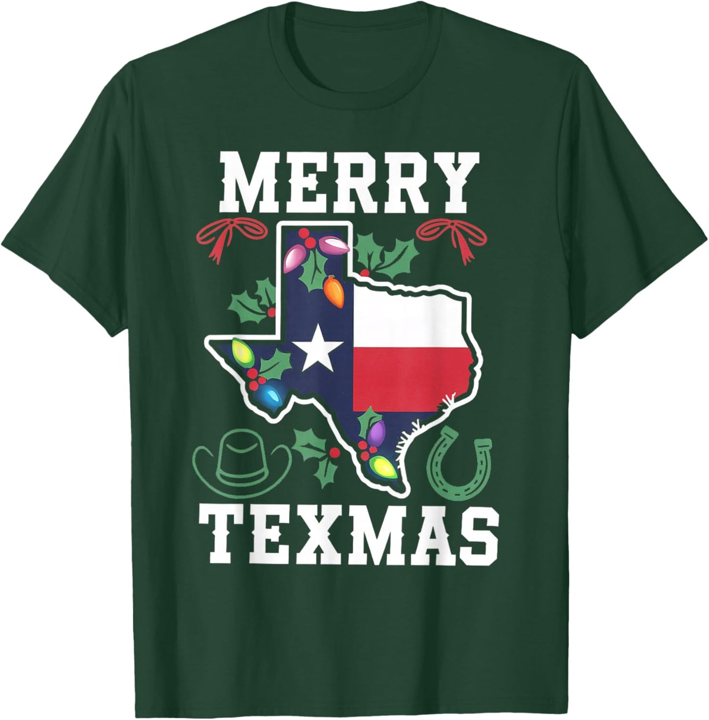 Funny Merry Texmas Texas State Family Christmas Xmas Pajama T-Shirt - T-Shirt | Forest