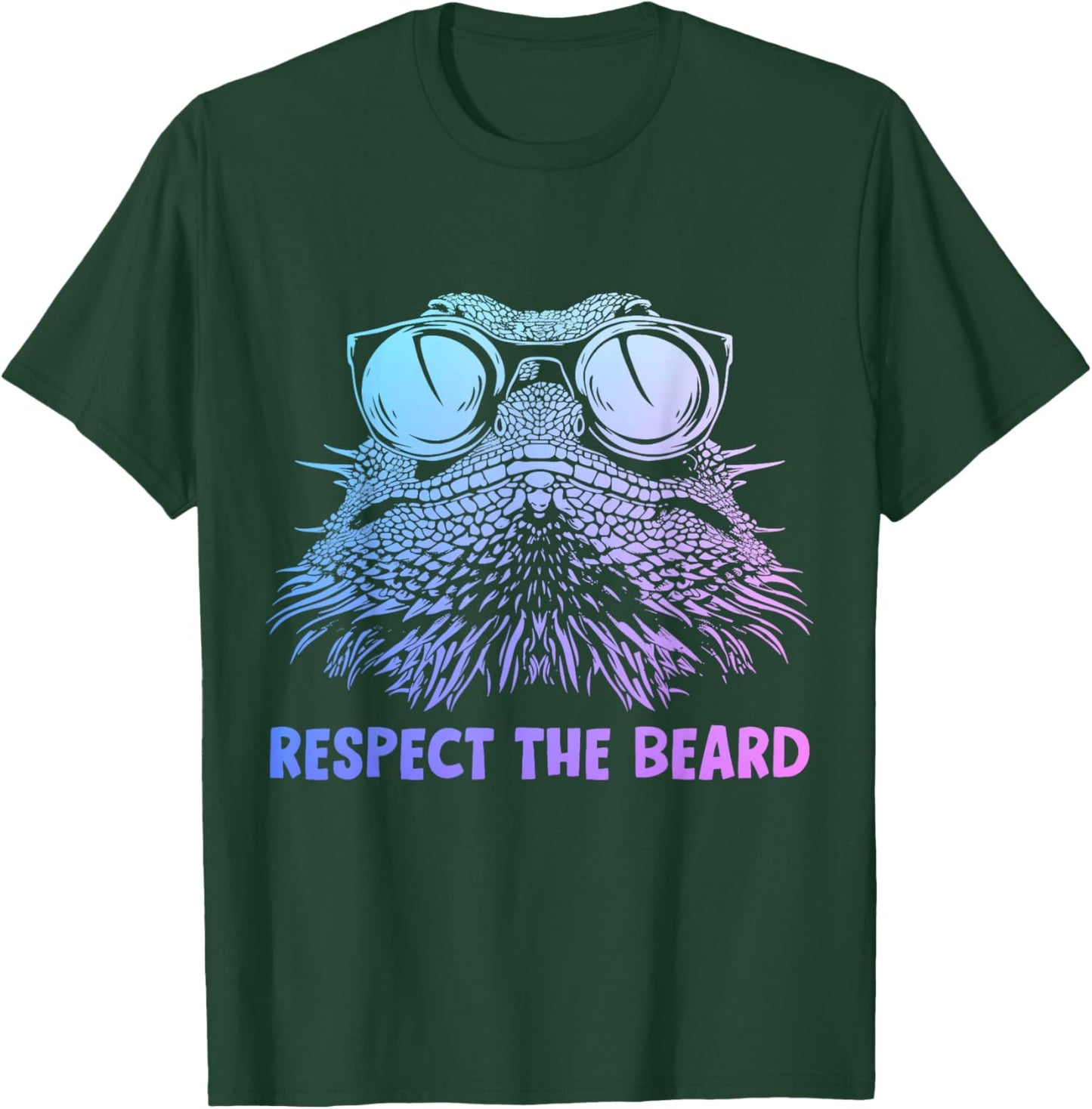Bearded Dragon Respect The Beard Funny Reptile T-Shirt - T-Shirt | Forest