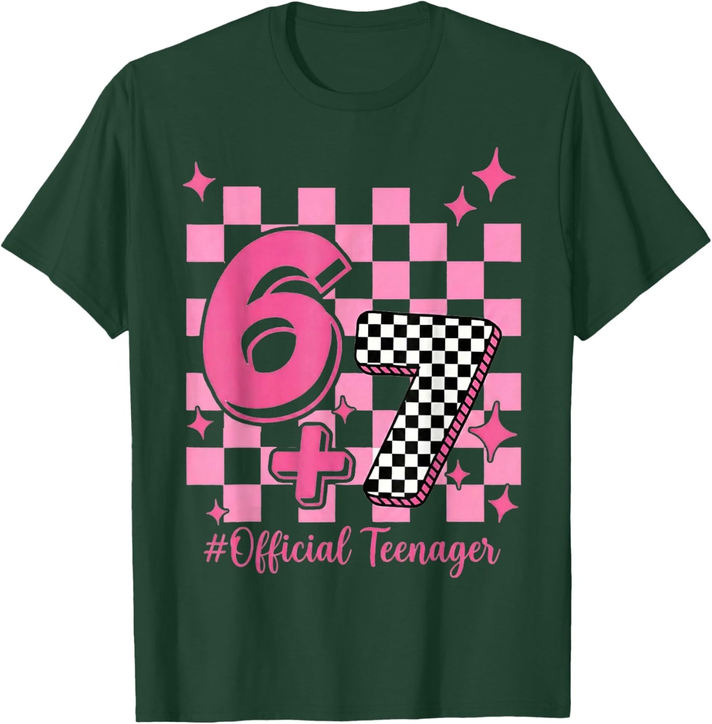 13th Birthday Official Teenager 6+7 Teen Birthday Kids Girls T-Shirt - T-Shirt | Forest