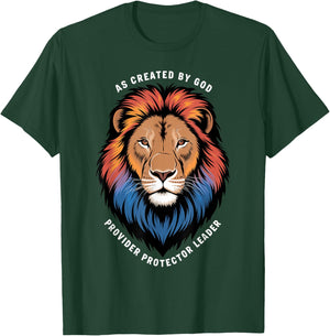 As Created By God Provider Protector Leader T-Shirt - T-Shirt | Forest