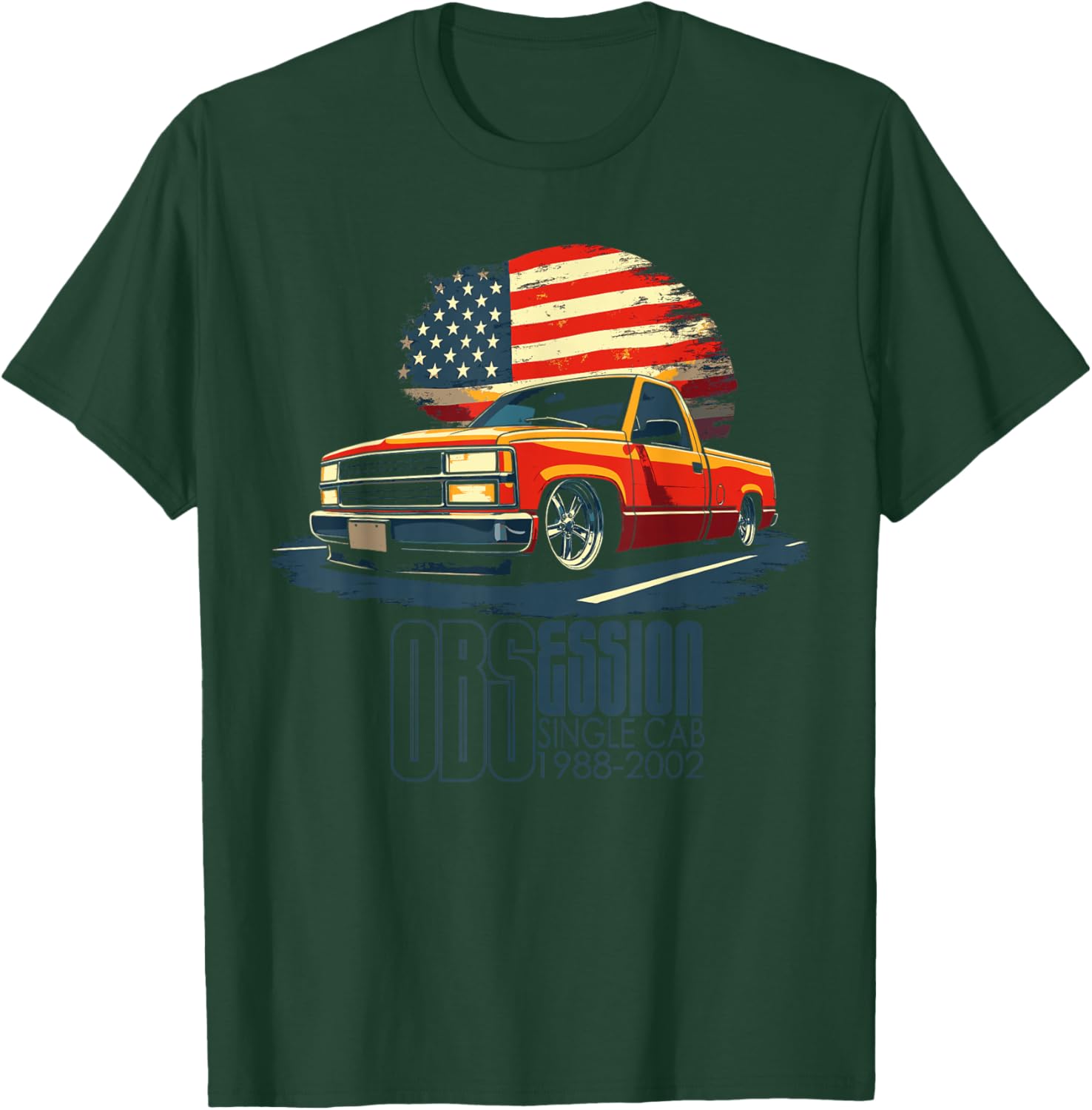 OBS Single Cab Truck Old Body Style 1988-2002 CK Truck T-Shirt - T-Shirt | Forest