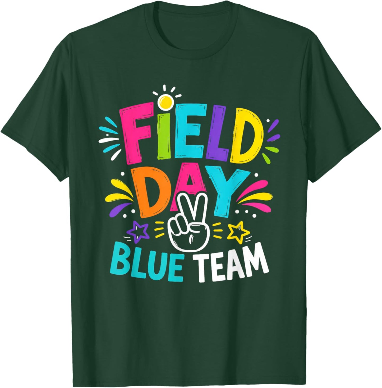 Field Day Blue Team for Teacher Kids Field Day Games T-Shirt - T-Shirt | Forest