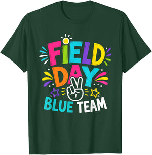 Field Day Blue Team for Teacher Kids Field Day Games T-Shirt - T-Shirt | Forest