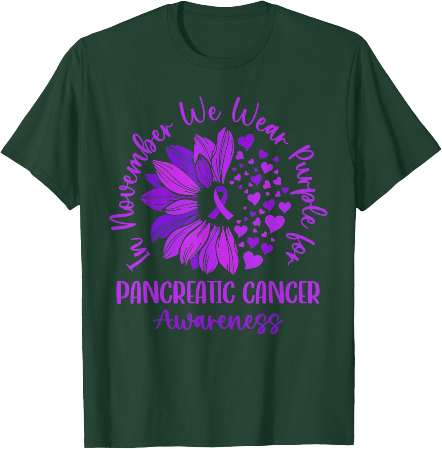 In November We Wear Purple for Pancreatic Cancer Awareness T-Shirt - T-Shirt | Forest