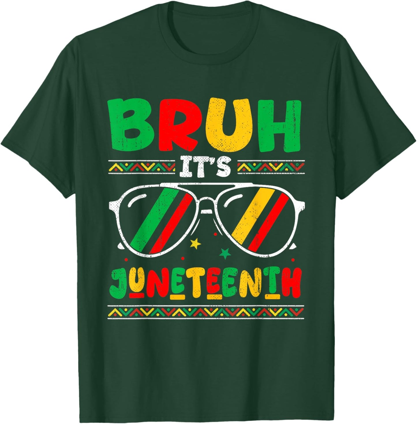 Bruh It's Juneteenth 1865 African American Boys Girls Kids T-Shirt - T-Shirt | Forest