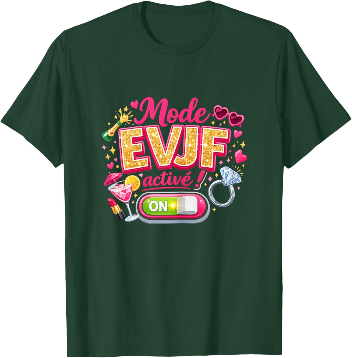 EVJF Women's Future Bride Wedding Original Fashion EVJF Activated T-Shirt - T-Shirt | Forest