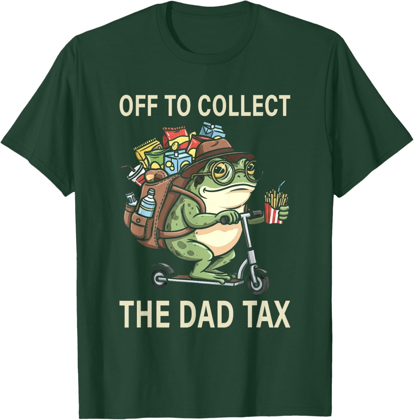 Off to Collect The Dad Tax Funny Father's Day Frog Dad Jokes T-Shirt - T-Shirt | Forest