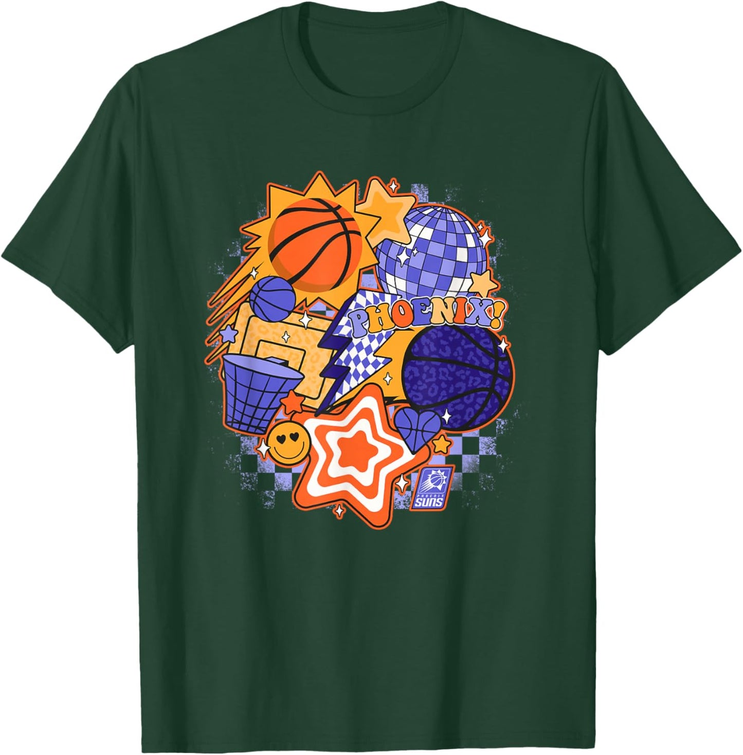 NBA Phoenix Suns Psychedelic Basketball Collage T-Shirt - T-Shirt | Forest