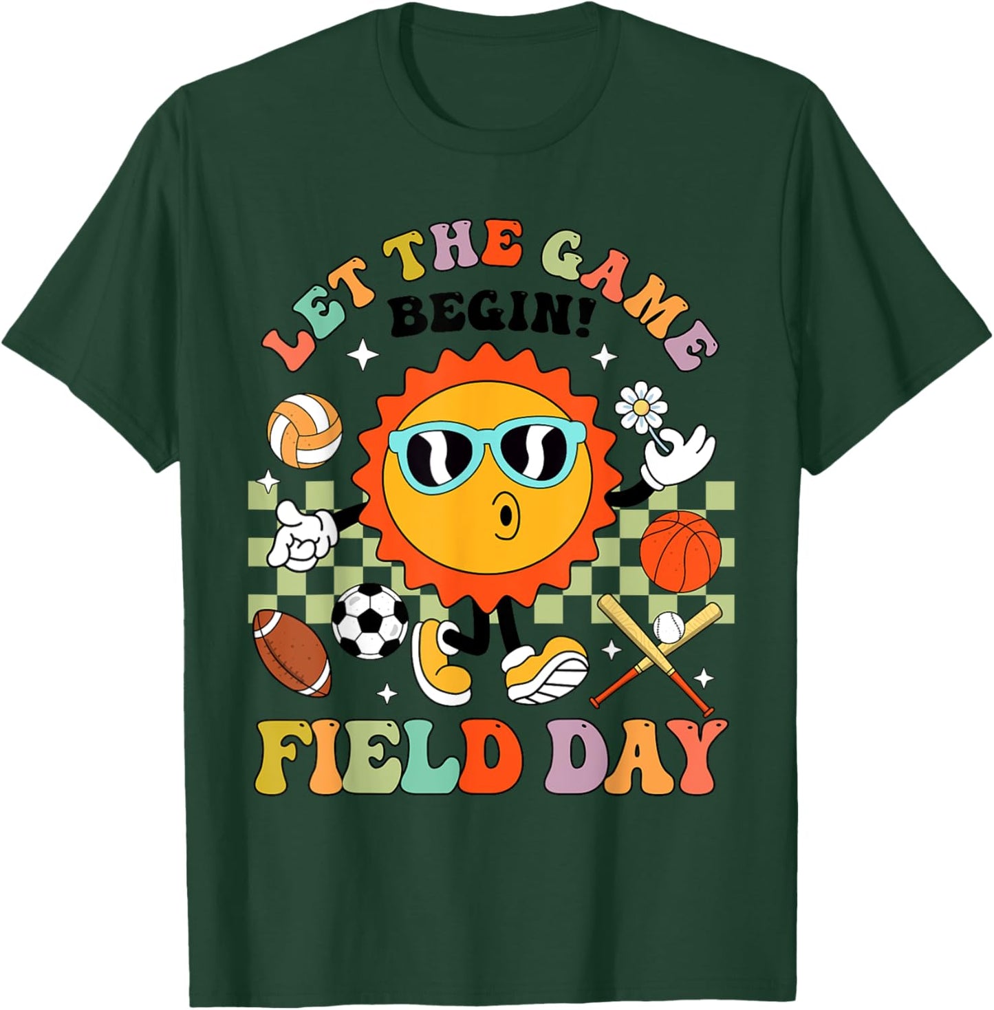 Field Day Let The Games Begin Teachers Kids Field Day 2025 T-Shirt - T-Shirt | Forest