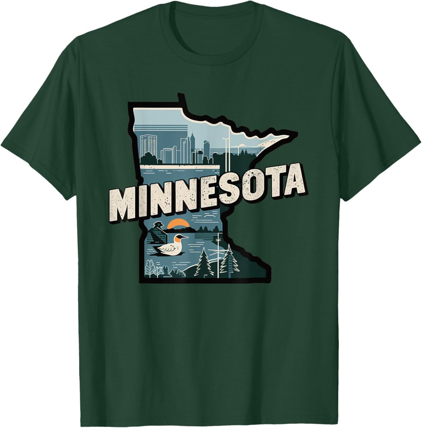 Minnesota State of Minnesota Retro Minnesota T-Shirt - T-Shirt | Forest